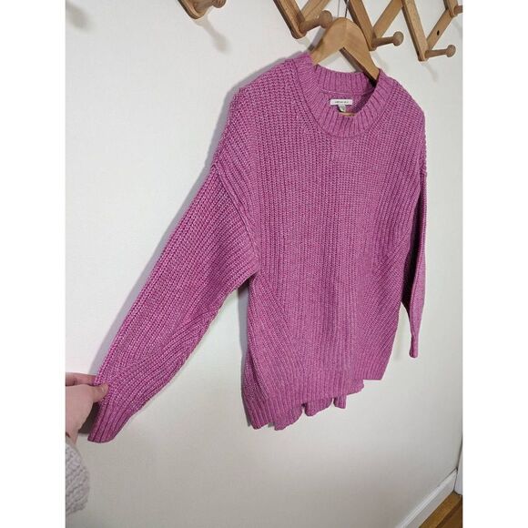 American Eagle Outfitters Pink Ribbed Knit Mock Neck Pullover Sweater - Size XS - Picture 3 of 7